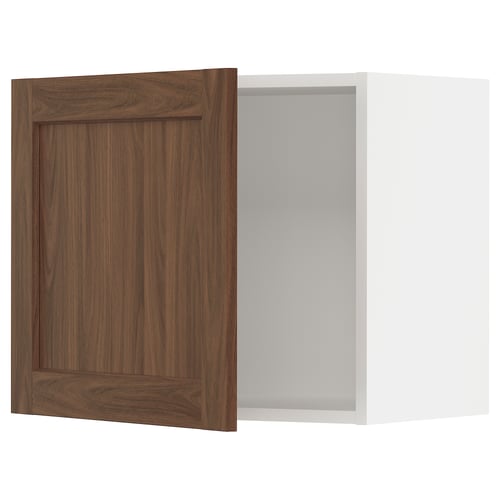 SEKTION Gabinete de pared, blanco Enköping/marrón efecto de nogal, 24x15x20 "