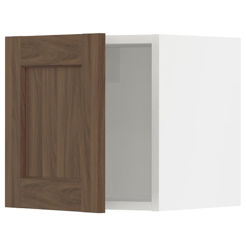 SEKTION Gabinete de pared, blanco Enköping/marrón efecto de nogal, 15x15x15 "