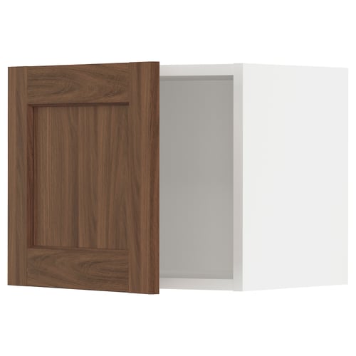 SEKTION Gabinete de pared, blanco Enköping/marrón efecto de nogal, 18x15x15 "