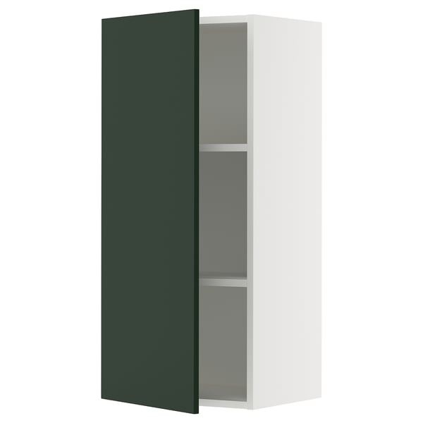 SEKTION Gabinete de pared, blanco/Havstorp verde oscuro, 18x15x40 "