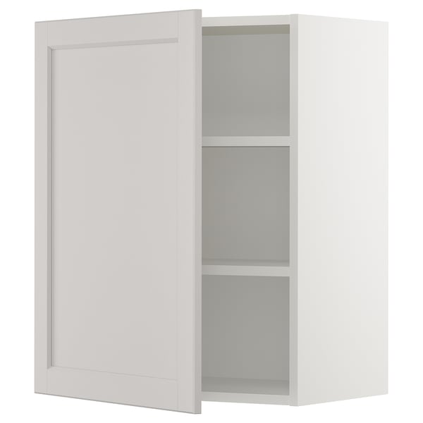 SEKTION Gabinete de pared, blanco/Lerhyttan gris claro, 24x15x30 "