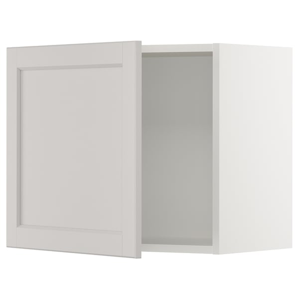 SEKTION Gabinete de pared, blanco/Lerhyttan gris claro, 24x15x20 "