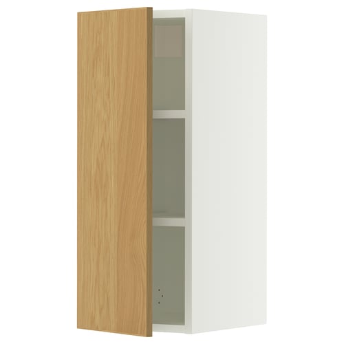 SEKTION Gabinete de pared, blanco/Sinarp chapa de roble, 12x15x30 "