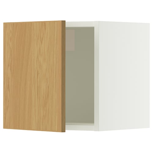SEKTION Gabinete de pared, blanco/Sinarp chapa de roble, 15x15x15 "