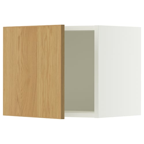 SEKTION Gabinete de pared, blanco/Sinarp chapa de roble, 18x15x15 "