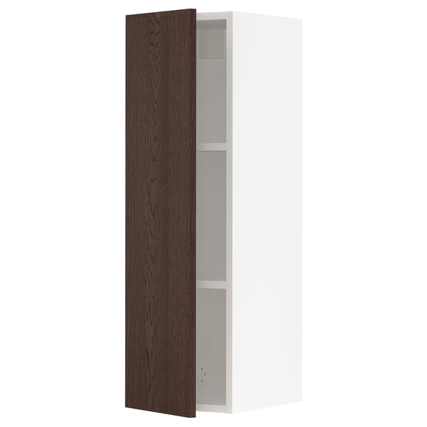 SEKTION Gabinete de pared, blanco/Sinarp marrón, 12x15x40 "