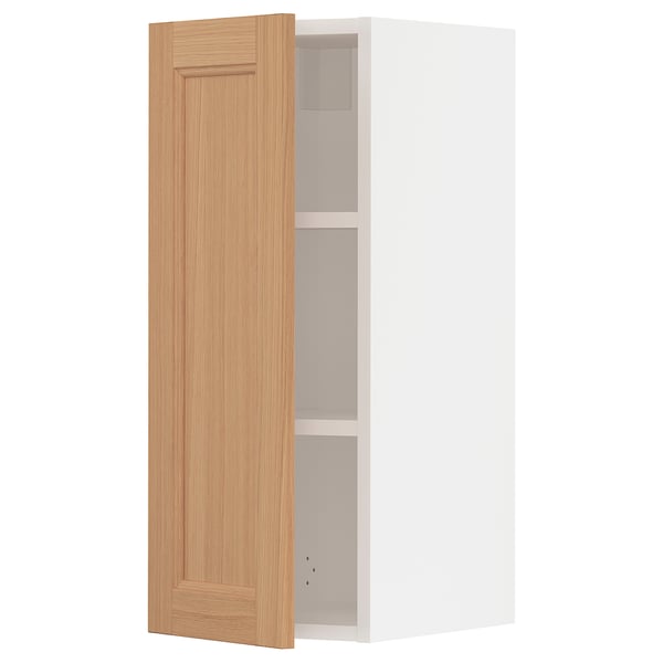 SEKTION Gabinete de pared, blanco/Vedhamn roble, 12x15x30 "