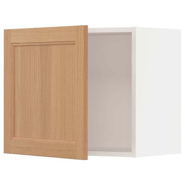 SEKTION Gabinete de pared, blanco/Vedhamn roble, 24x15x20 "