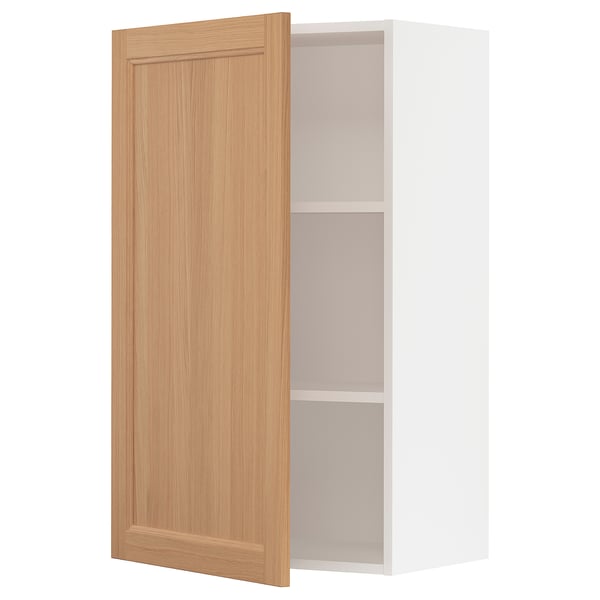SEKTION Gabinete de pared, blanco/Vedhamn roble, 24x15x40 "