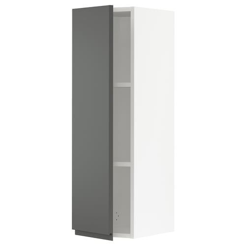 SEKTION Gabinete de pared, blanco/Voxtorp gris oscuro, 12x15x40 "