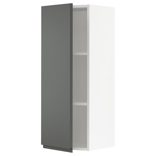 SEKTION Gabinete de pared, blanco/Voxtorp gris oscuro, 15x15x40 "