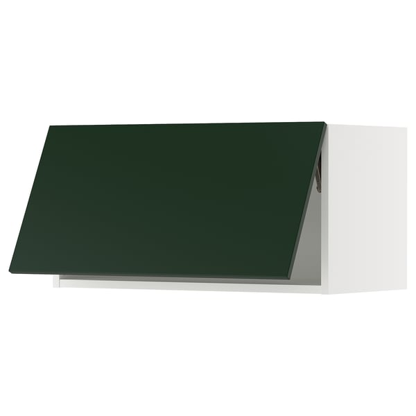 SEKTION Gabinete de pared horizontal, blanco/Havstorp verde oscuro, 30x15x15 "