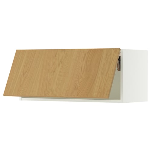SEKTION Gabinete de pared horizontal, blanco/Sinarp chapa de roble, 36x15x15 "