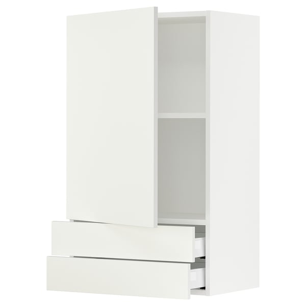 SEKTION Gabinete de pared+puerta/2 cajones, blanco/Vallstena blanco, 24x15x40 "