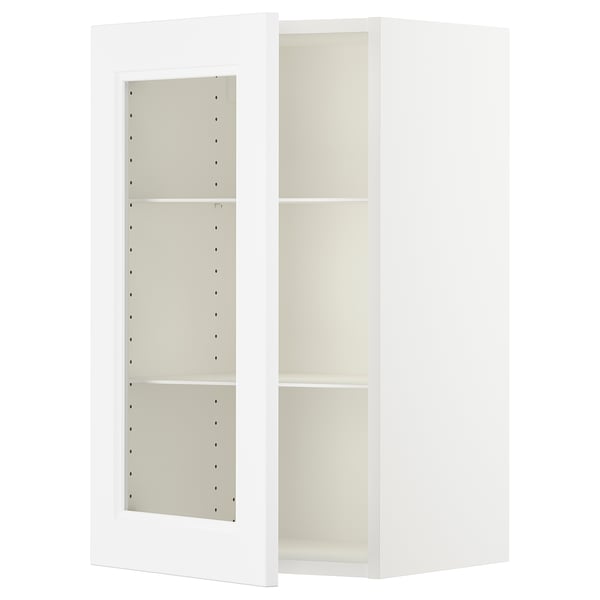 SEKTION Gabinete de pared+puerta de vidrio, blanco/Axstad blanco mate, 18x15x30 "