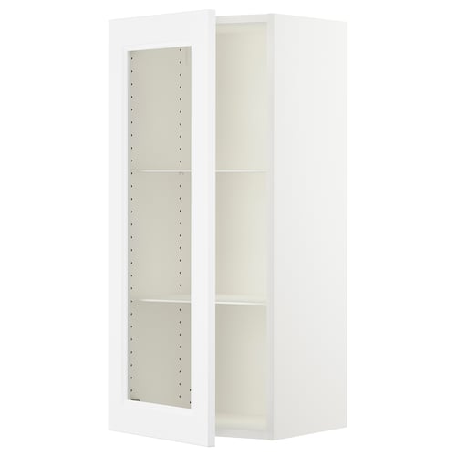 SEKTION Gabinete de pared+puerta de vidrio, blanco/Axstad blanco mate, 18x15x40 "