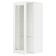 SEKTION Gabinete de pared+puerta de vidrio, blanco Enköping/blanco efecto madera, 18x15x40 "