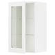 SEKTION Gabinete de pared+puerta de vidrio, blanco Enköping/blanco efecto madera, 18x15x30 "