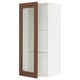 SEKTION Gabinete de pared+puerta de vidrio, blanco Enköping/marrón efecto de nogal, 18x15x40 "