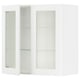 SEKTION Gabinete pared+2 puertas de vidrio, blanco Enköping/blanco efecto madera, 30x15x30 "