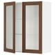 SEKTION Gabinete pared+2 puertas de vidrio, blanco Enköping/marrón efecto de nogal, 36x15x40 "