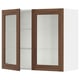 SEKTION Gabinete pared+2 puertas de vidrio, blanco Enköping/marrón efecto de nogal, 36x15x30 "
