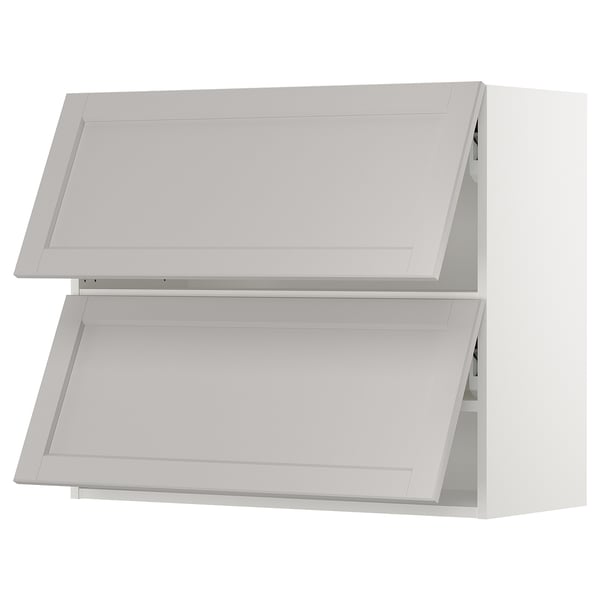 SEKTION Gabinete pared horizontal+2 puertas, blanco/Lerhyttan gris claro, 36x15x30 "