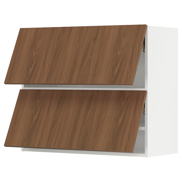 SEKTION Gabinete pared horizontal+2 puertas, blanco/Tistorp efecto nogal marrón, 36x15x30 "