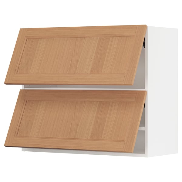 SEKTION Gabinete pared horizontal+2 puertas, blanco/Vedhamn roble, 36x15x30 "