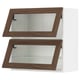 SEKTION Gabinete pared hrz+2 puertas vidrio, blanco Enköping/marrón efecto de nogal, 30x15x30 "