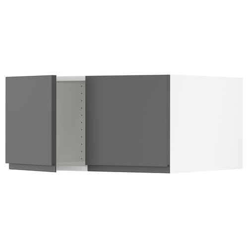SEKTION Gabinete sup refrig/congelador+2pt, blanco/Voxtorp gris oscuro, 30x24x15 "