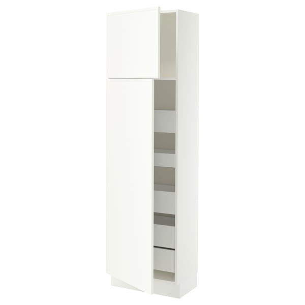 SEKTION / MAXIMERA Gabinete alto+2 prta/estantes/5 cjn, blanco/Aspudden blanco mate, 24x15x80 "