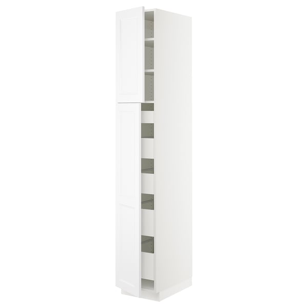 SEKTION / MAXIMERA Gabinete alto+2 prta/estantes/5 cjn, blanco/Axstad blanco mate, 15x24x90 "