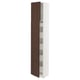 SEKTION / MAXIMERA Gabinete alto+2 prta/estantes/5 cjn, blanco/Sinarp marrón, 15x15x80 "