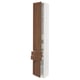 SEKTION / MAXIMERA Gabinete alto+2 puertas/2 frnt/4cjn, blanco Enköping/marrón efecto de nogal, 15x15x90 "