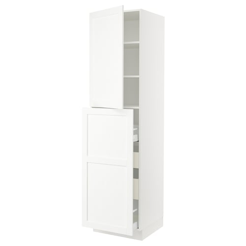SEKTION / MAXIMERA Gabinete alto+4cjn/1pt/2stnt xtrbl, blanco Enköping/blanco efecto madera, 24x24x90 "