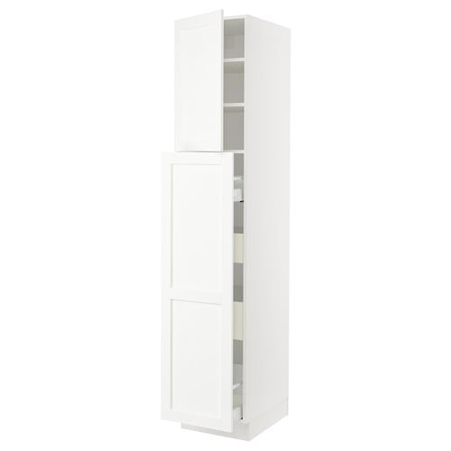 SEKTION / MAXIMERA Gabinete alto+4cjn/1pt/2stnt xtrbl, blanco Enköping/blanco efecto madera, 18x24x90 "