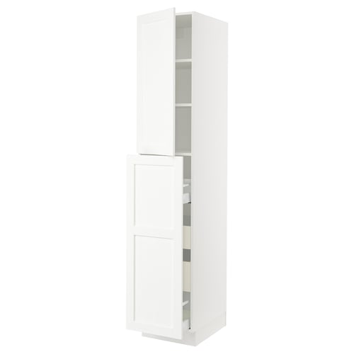 SEKTION / MAXIMERA Gabinete alto+4cjn/1pt/2stnt xtrbl, blanco Enköping/blanco efecto madera, 18x24x90 "