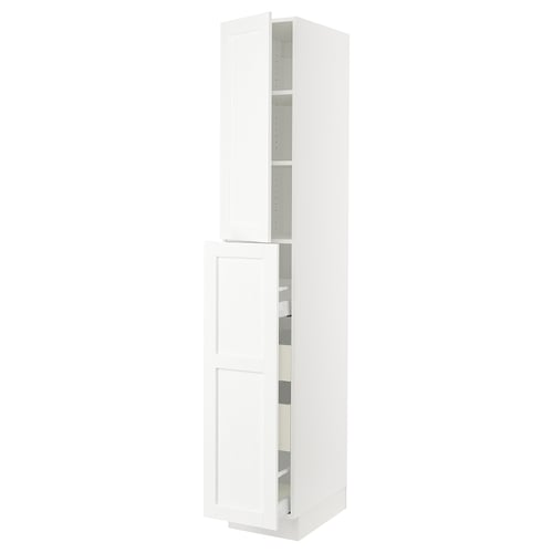 SEKTION / MAXIMERA Gabinete alto+4cjn/1pt/2stnt xtrbl, blanco Enköping/blanco efecto madera, 15x24x90 "
