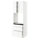 SEKTION / MAXIMERA Gabinete alto horno+3 cajones/2 pt, blanco Enköping/blanco efecto madera, 30x24x90 "
