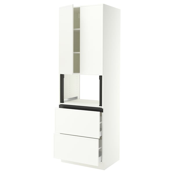 SEKTION / MAXIMERA Gabinete alto micro+2cajones/2prta, blanco/Aspudden blanco mate, 30x24x90 "