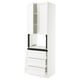 SEKTION / MAXIMERA Gabinete alto micro+3 cjn/2 puertas, blanco Enköping/blanco efecto madera, 30x24x90 "