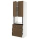 SEKTION / MAXIMERA Gabinete alto micro+3 cjn/2 puertas, blanco Enköping/marrón efecto de nogal, 30x24x90 "