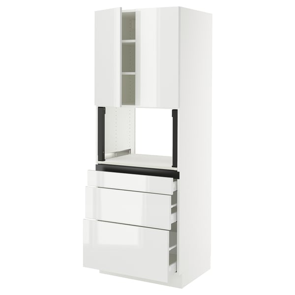 SEKTION / MAXIMERA Gabinete alto micro+3 cjn/2 puertas, blanco/Ringhult blanco, 30x24x80 "