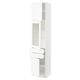 SEKTION / MAXIMERA Gabinete alto+pt vidrio/2 cjn/2 pt, blanco Enköping/blanco efecto madera, 18x15x80 "