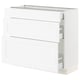 SEKTION / MAXIMERA Gabinete bajo+2 cajones, blanco Enköping/blanco efecto madera, 36x15x30 "