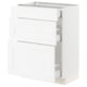 SEKTION / MAXIMERA Gabinete bajo+2 cajones, blanco Enköping/blanco efecto madera, 24x15x30 "
