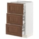 SEKTION / MAXIMERA Gabinete bajo+2 cajones, blanco Enköping/marrón efecto de nogal, 18x15x30 "