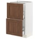 SEKTION / MAXIMERA Gabinete bajo+2 cajones, blanco Enköping/marrón efecto de nogal, 18x15x30 "