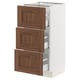 SEKTION / MAXIMERA Gabinete bajo+2 cajones, blanco Enköping/marrón efecto de nogal, 15x15x30 "